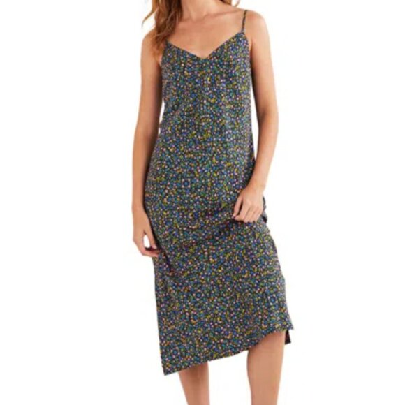 Boden Dresses & Skirts - BODEN Elena Silk-blend Midi Slip Dress In Blue Size 14